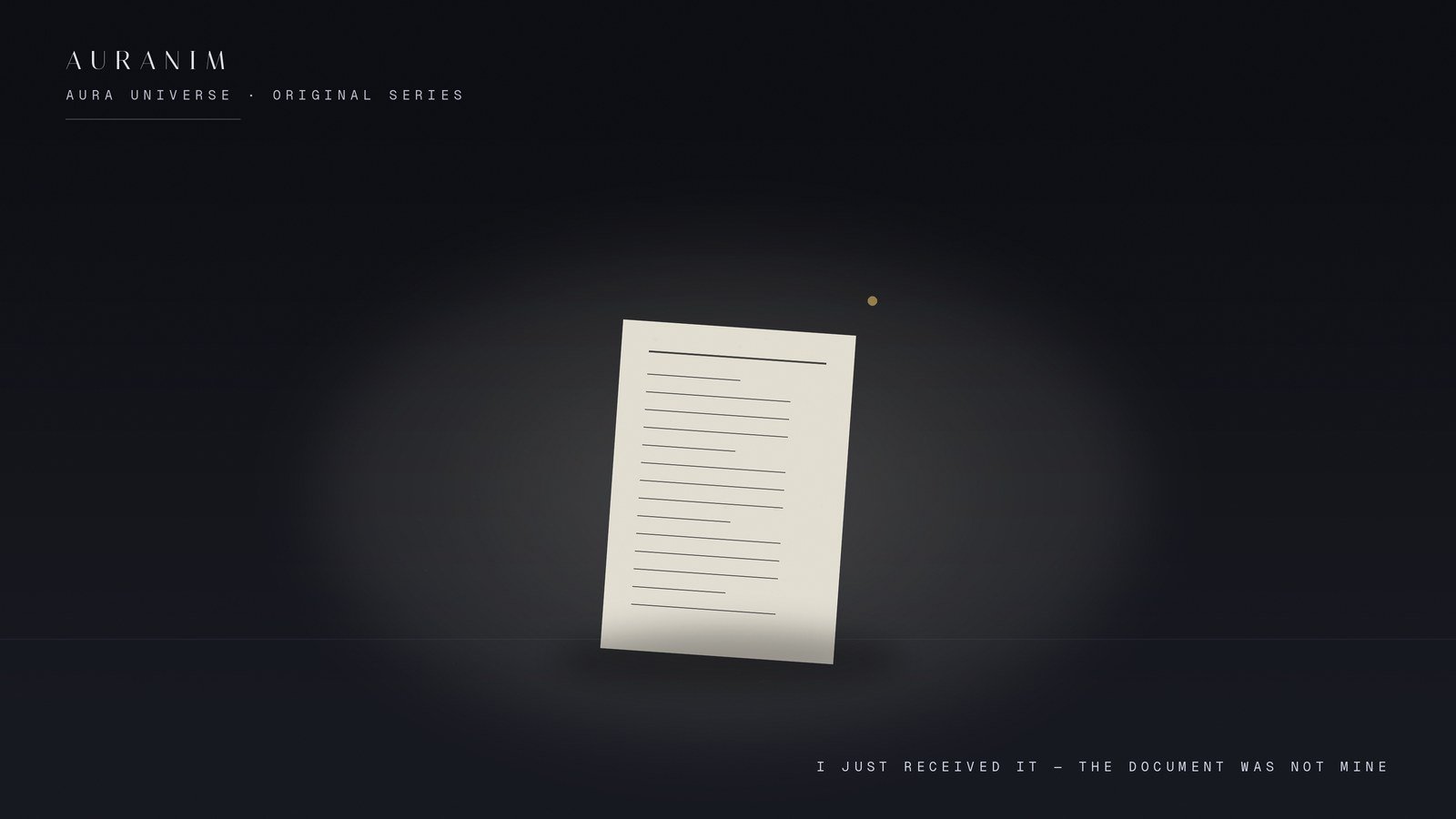I Just Received It — Prologue. The Document Was Not Mine
